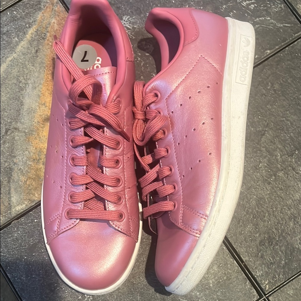 Adidas Pink Stan Smith Sneakers Luxe Finish.  Worn briefly.